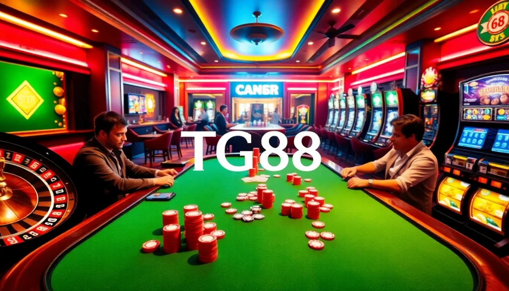 Experience TG88 at our vibrant casino featuring lively poker, roulette, and slot action, highlighting thrilling moments.